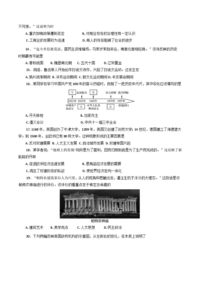 2025年辽宁省普通高中学业水平合格性考试模拟（三）历史试题（含答案）第3页