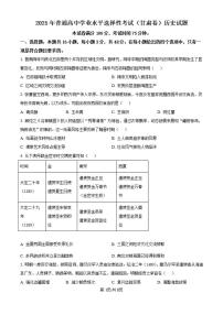 【历史 甘肃卷】2025年甘肃卷省高考招生统一考试真题历史试卷（含答案）