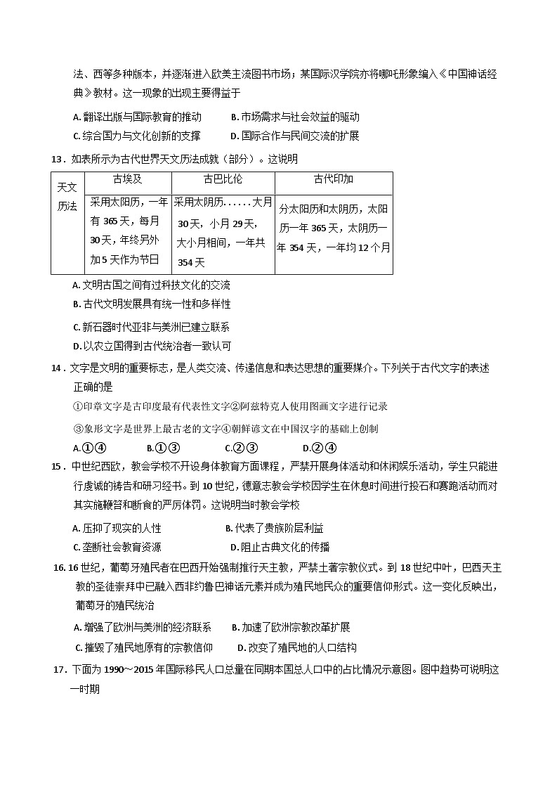 天津市五区县重点校2024-2025学年高二下学期期末考试历史试题（含答案）第3页