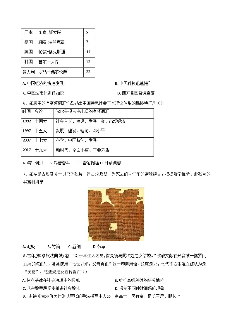 福建省泉州科技中学2024-2025学年高一下学期期中考试历史试题（含答案）第2页