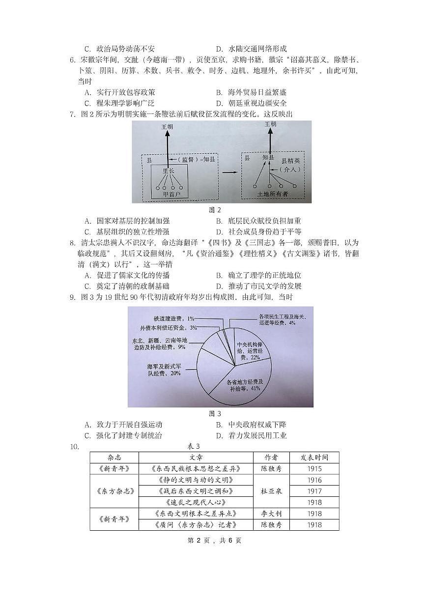 福建省厦门市2025届新高二下学期7月期末质量检测-历史试题卷+答案第2页