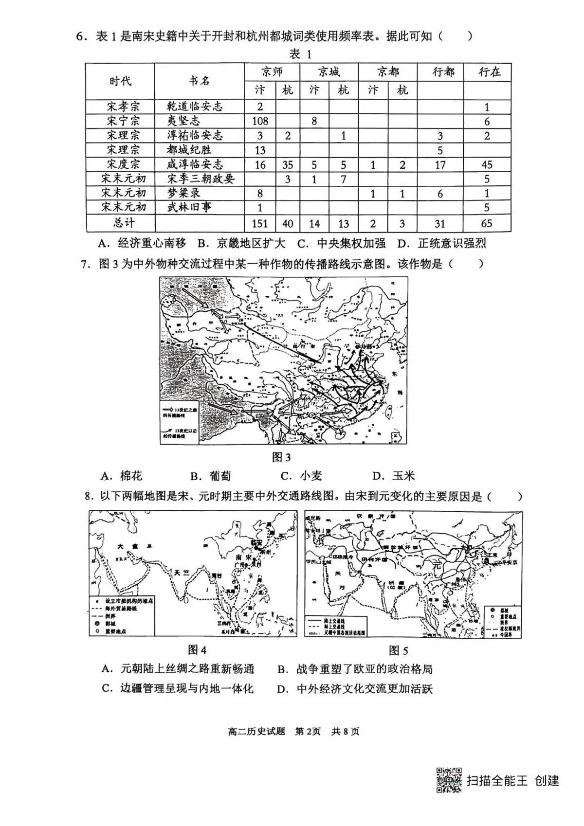 山东省东营市2025届新高二下学期7月期末质量监测-历史试卷+参考答案第2页