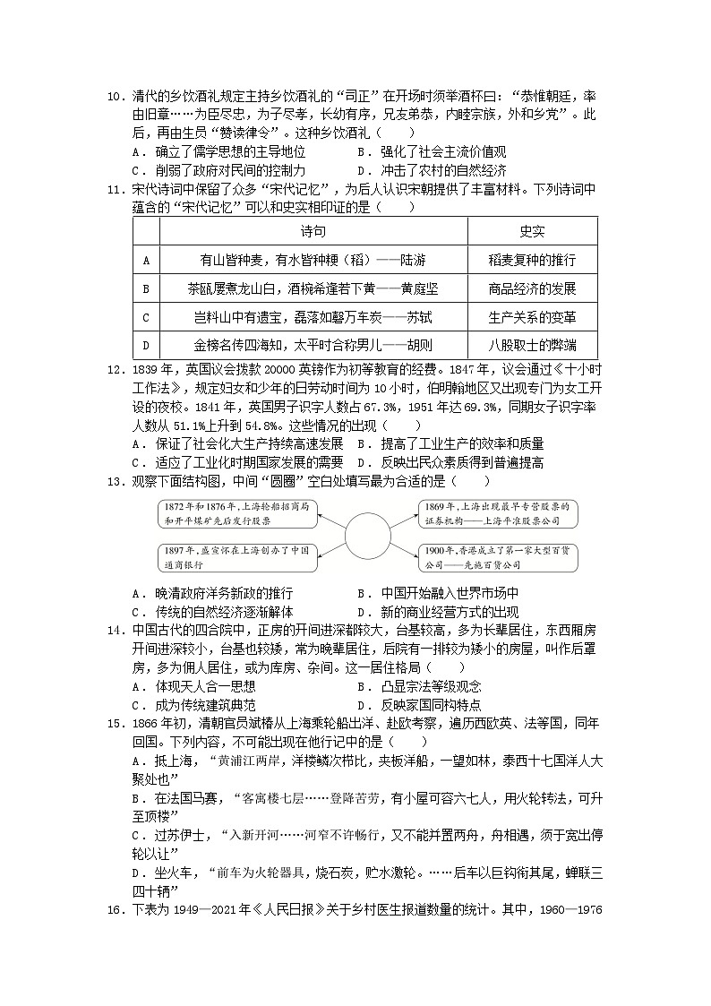 四川省绵阳市2024_2025学年高二历史上学期12月月考试题含解析 (1)第3页