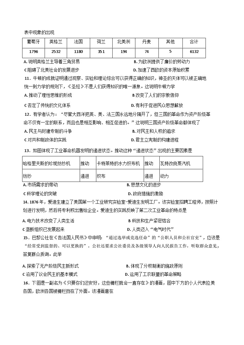 天津市四校2024-2025学年高一下学期期末联考历史试题（含答案）第3页