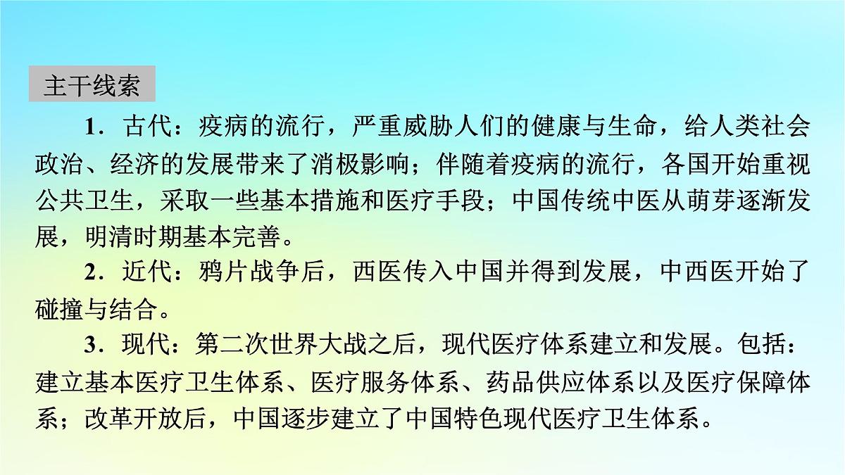 2026届高考历史一轮总复习选择性必修2第25单元第54讲医疗与公共卫生课件第3页