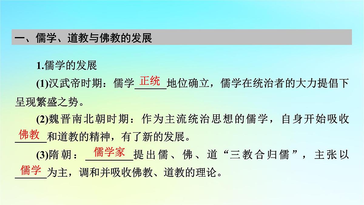 2026届高考历史一轮总复习中外历史纲要上板块1中国古代史第2单元第7讲三国至隋唐的文化课件第7页