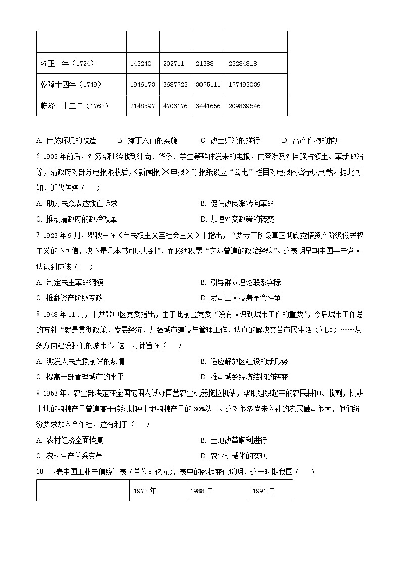 2025年陕西、山西、青海、宁夏高考历史真题（原卷版）第2页