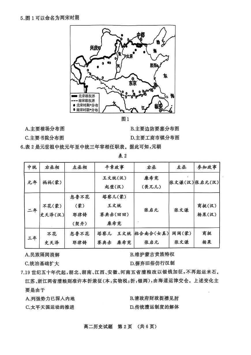 山东省济南市2025年7月高二期末学习质量检测 历史.pdf第2页