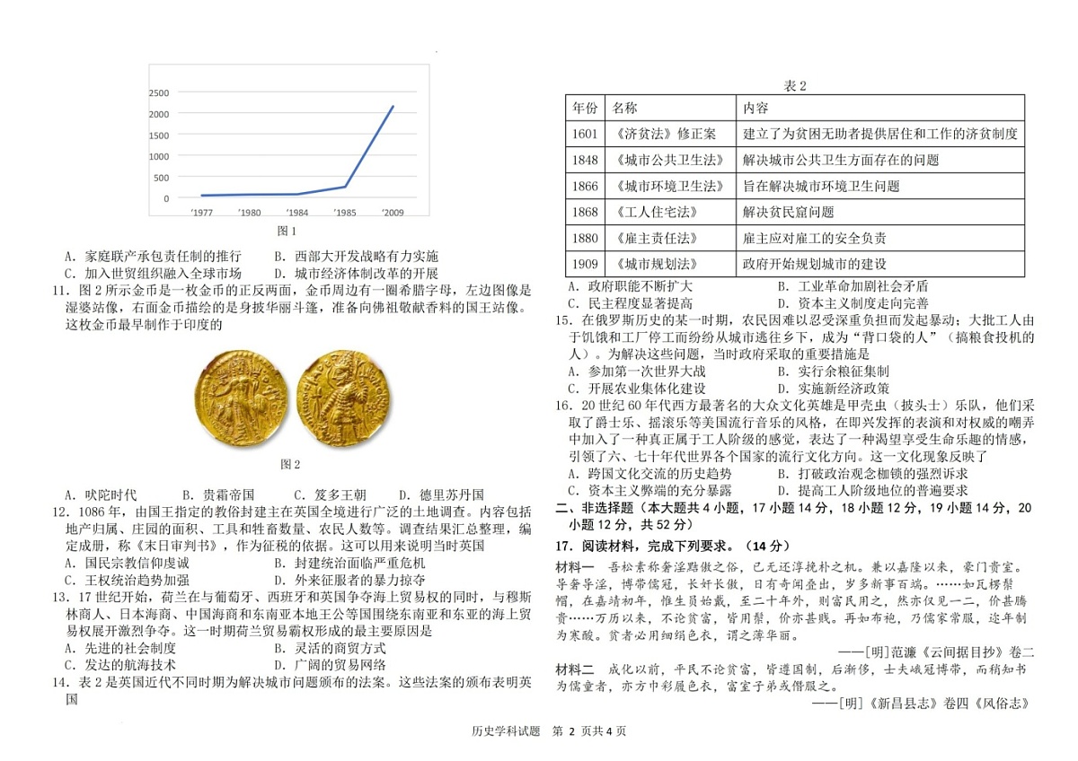 黑龙江省龙东高中十校联盟2025届高三下学期2月适应性考试-历史试题（含答案）第2页