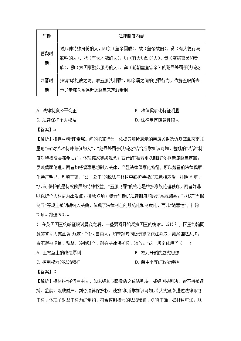 贵州省黔西南布依族苗族自治州2024-2025学年高二上学期期末真题学业质量检测历史试卷（解析版）第3页