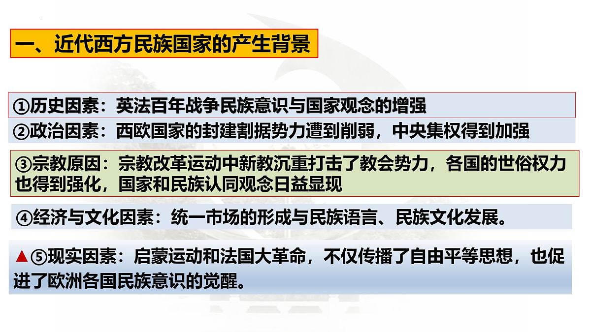 高中历史选择性必修一一轮复习课件：第12课近代西方民族国家与国际法的发展第7页