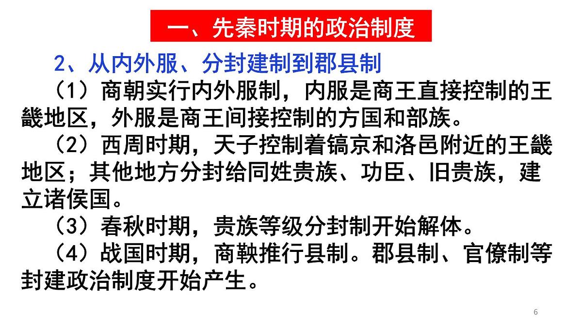 统编版高中历史高二上学期 选必一 第一单元政治制度 知识点串讲课件第6页