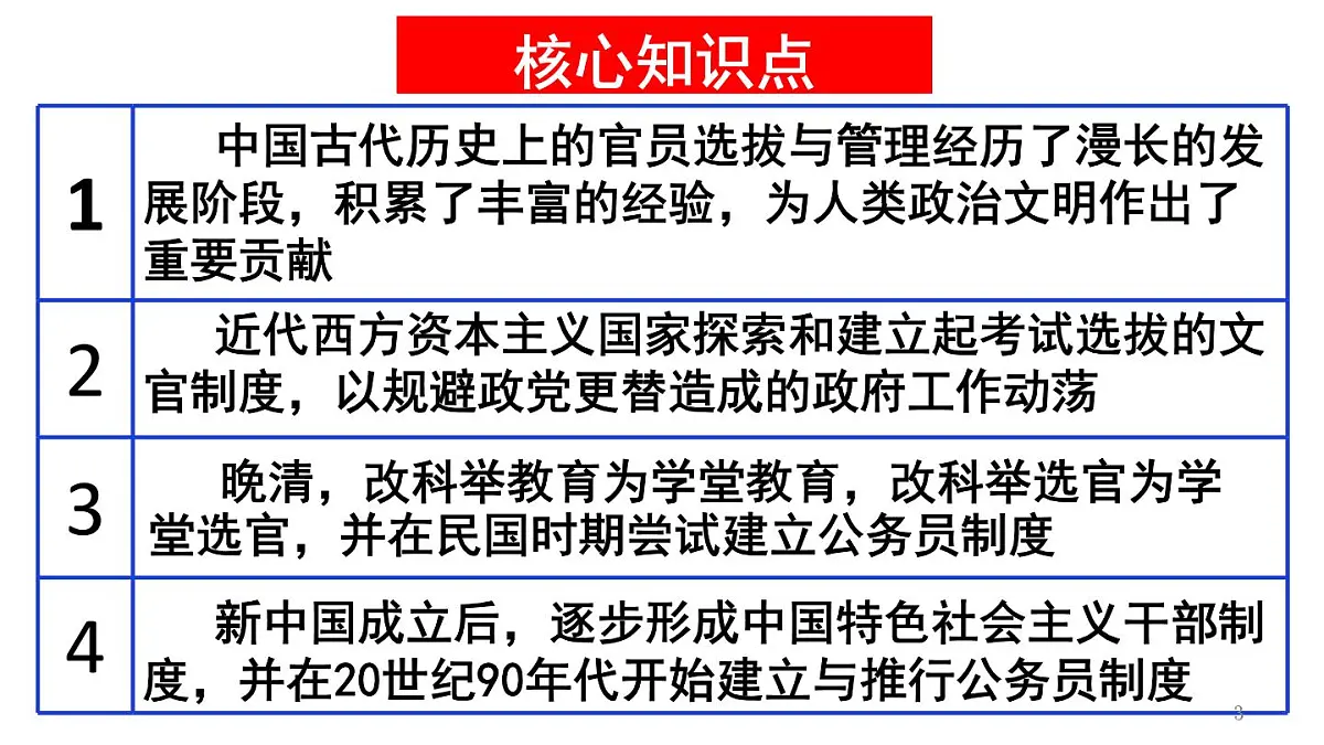 统编版高中历史高二上学期 选必一 第二单元 官员的选拔与管理 知识点串讲课件第3页