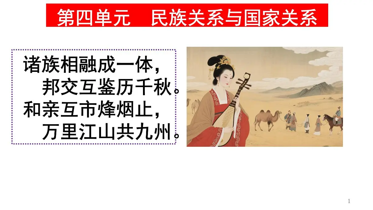 统编版高中历史高二上学期 选必一 第四单元 民族关系与国家关系 知识点串讲课件第1页