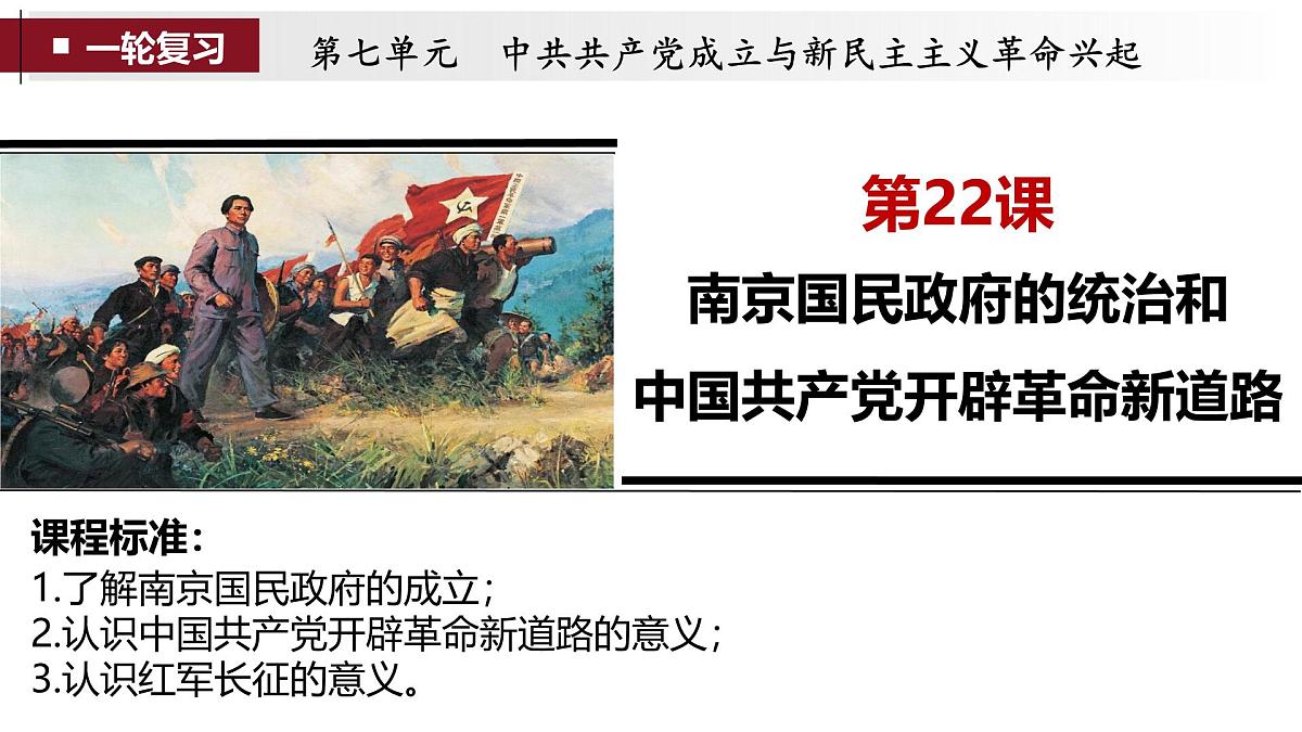 高考历史一轮复习课件：第21讲 南京国民政府的统治和中国共产党开辟革命新道路（21页）第1页