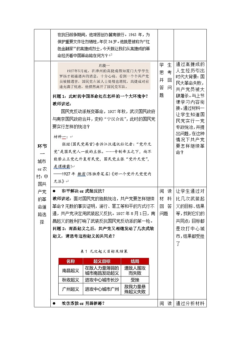 纲要上第21课 南京国民政府的统治和中国共产党开辟革命新道路教学设计6第3页
