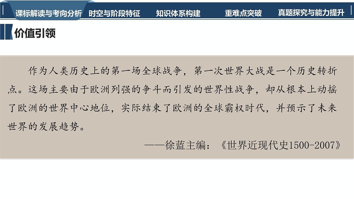 高考历史一轮复习课件二十八 第一次世界大战与战后国际秩序第3页