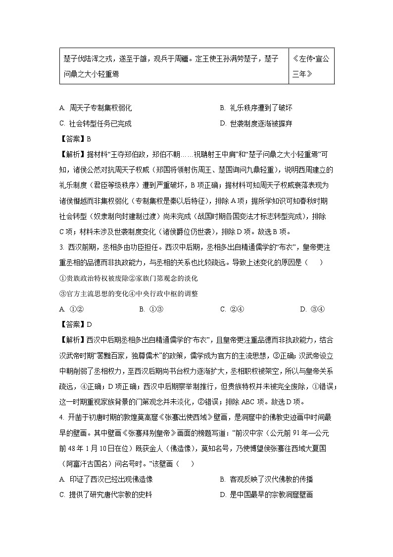 辽宁省县域重点高中2024-2025学年高二下学期期末考试历史试卷（解析版）第2页