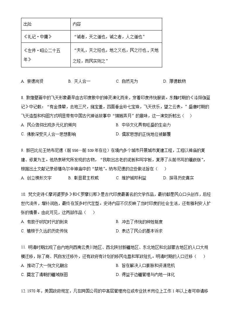 吉林省白山市五校2024-2025学年高二下学期期末联考历史试题第3页