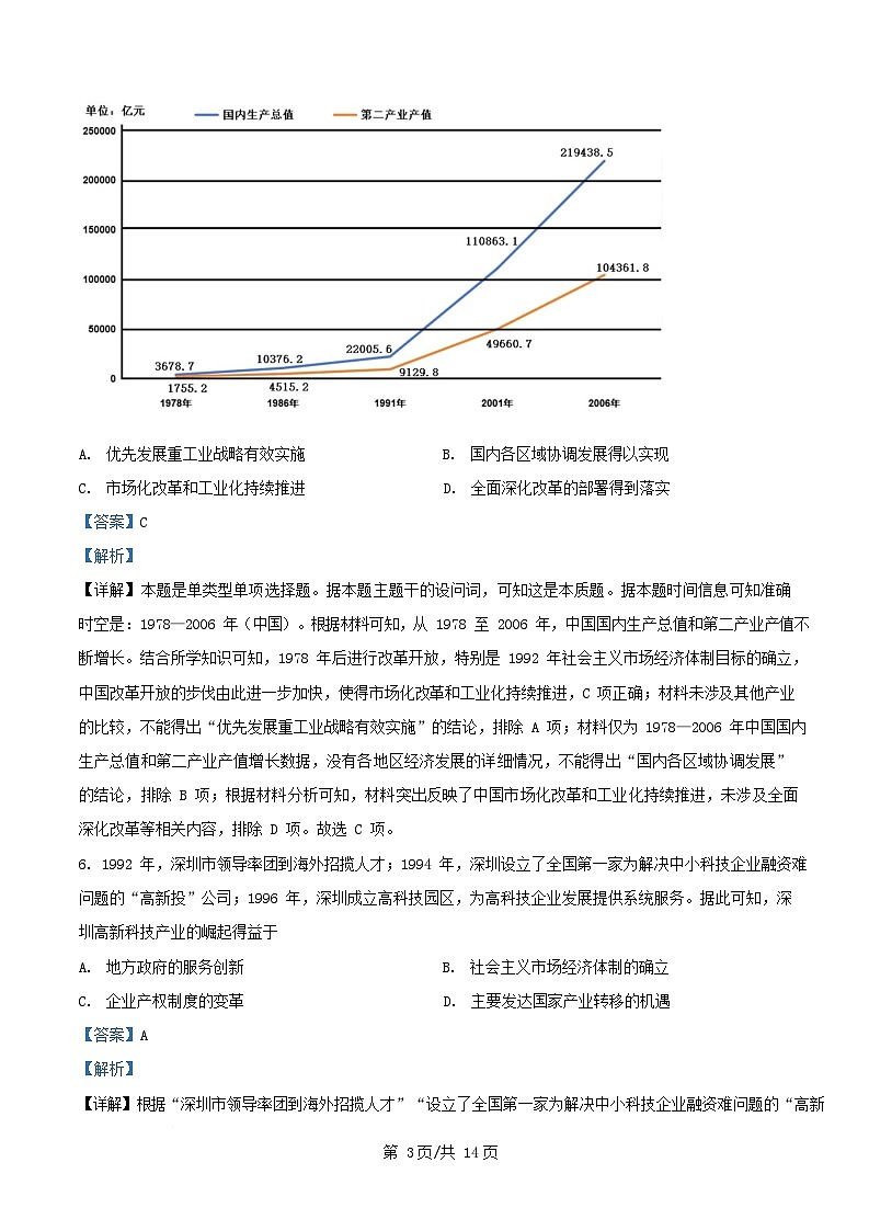 四川省2024_2025学年高一历史下学期4月月考试题含解析第3页