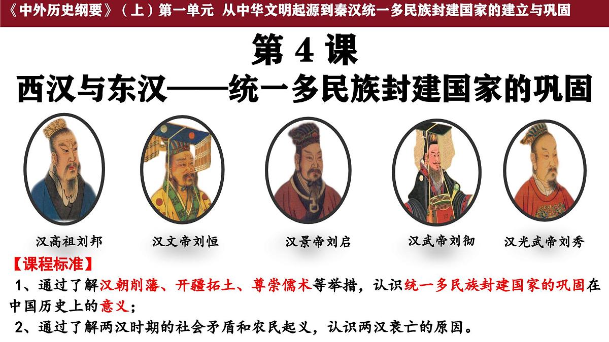 第4课 西汉与东汉——统一多民族封建国家的巩固 课件--2025-2026学年高一上学期统编版必修中外历史纲要上第1页
