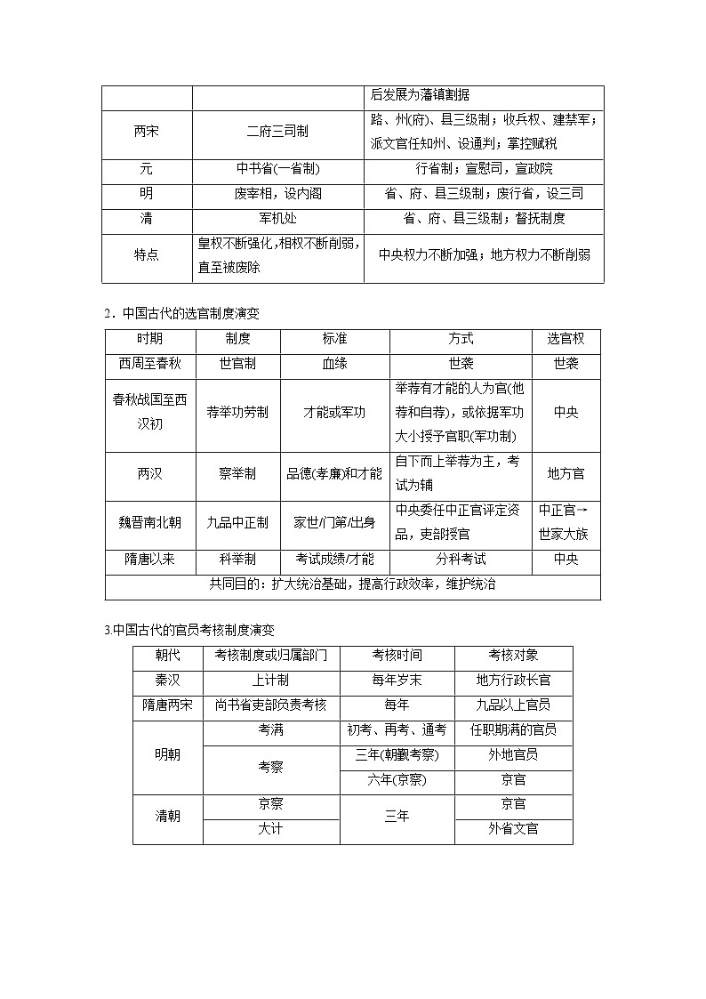 板块一　第六单元　第14讲　中国古代的国家治理与社会治理（教师版）第2页