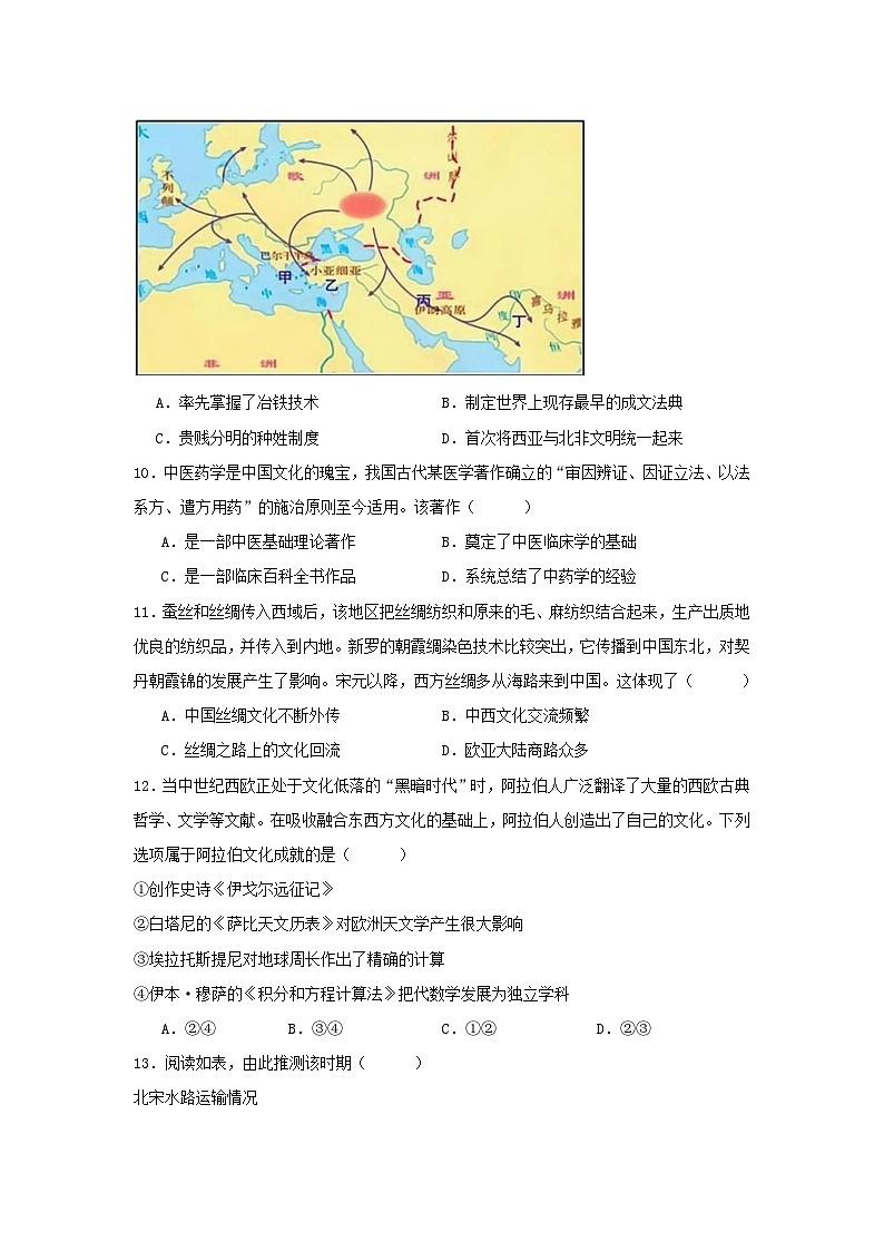 浙江省2024_2025学年高二历史下学期4月期中测试第3页