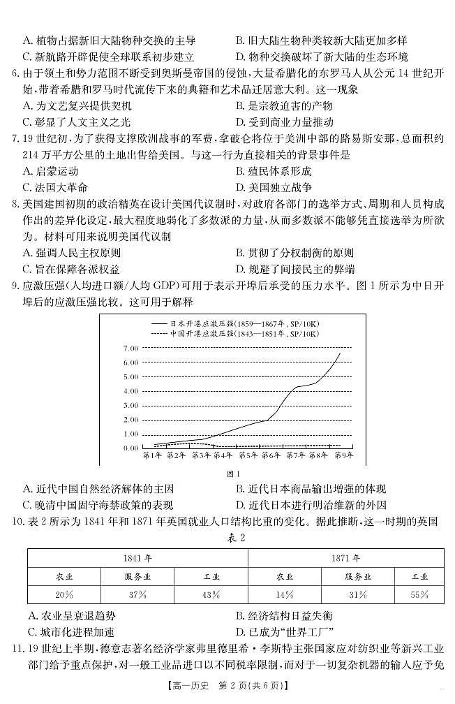新疆2024-2025学年高一下学期7月联考试卷 历史.pdf第2页