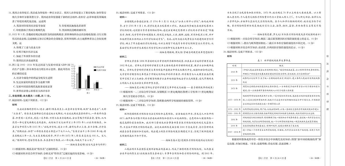 云南省楚雄州2023-2024学年高二下学期期末教育学业质量监测历史试卷+答案第2页
