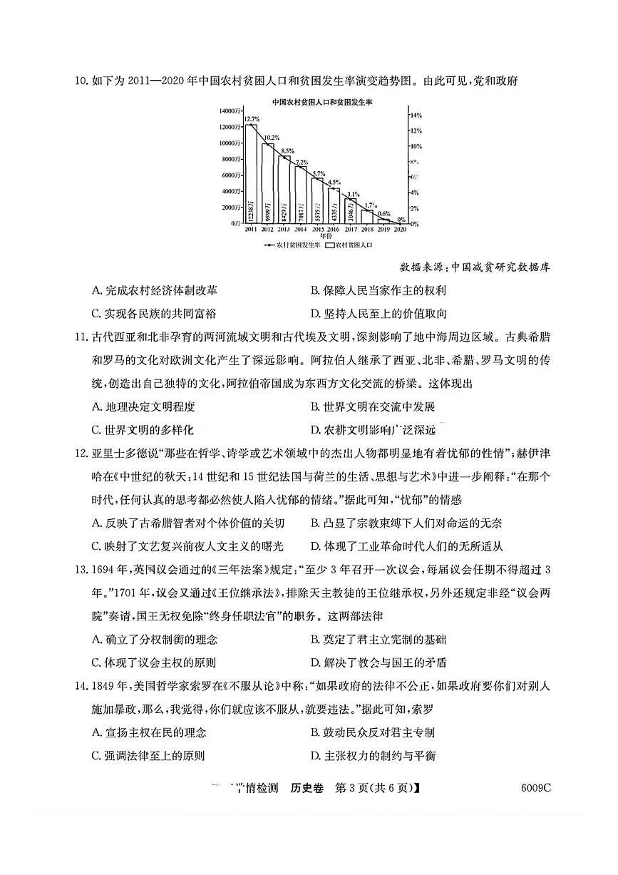安徽省县中联盟2025-2026学年高三上学期摸底大联考 历史试卷（含答案详解）第3页