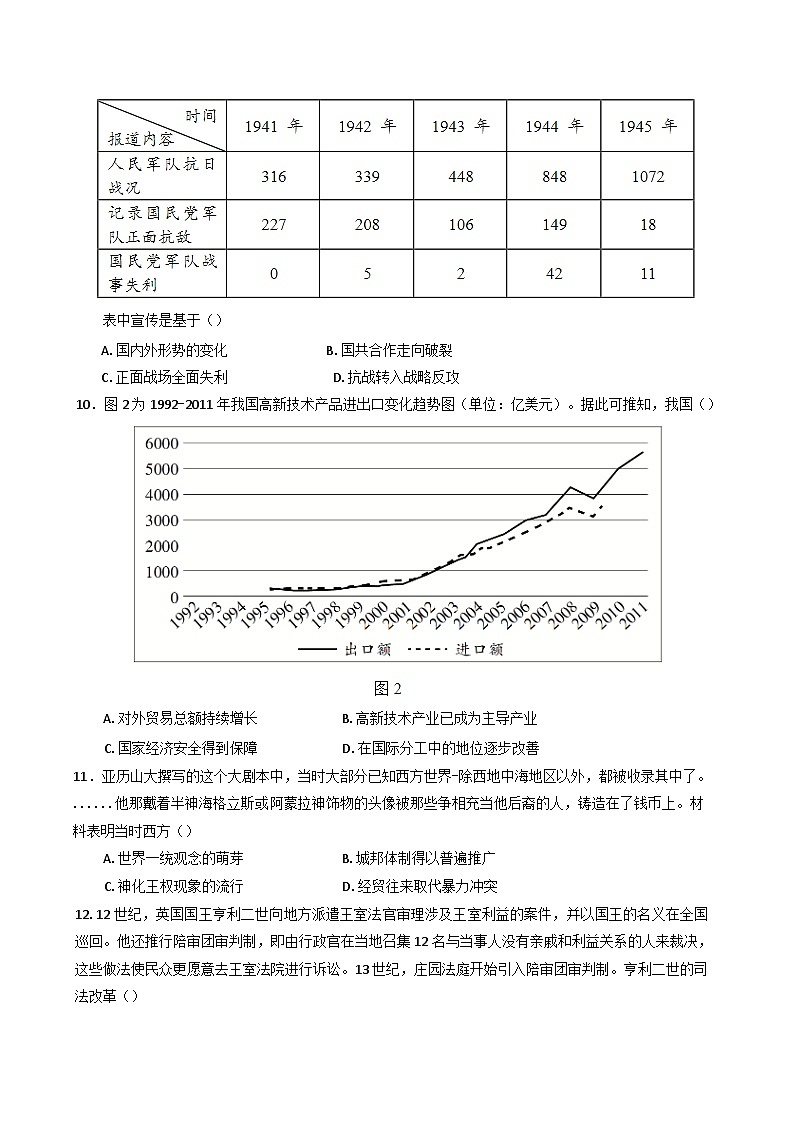 河北省唐山市滦南县第一中学2025-2026学年高三上学期期初考试历史试卷（含解析）第3页