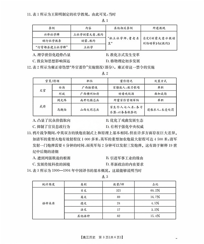 金太阳福建省2025-2026学年高三上学期9月开学联考历史试卷第3页