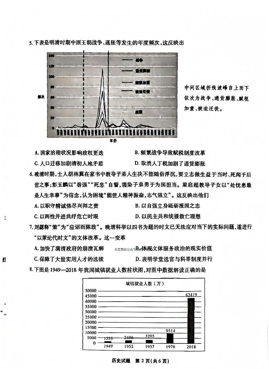 安徽省六校联考2026届高三上学期开学考试历史试题+答案第2页