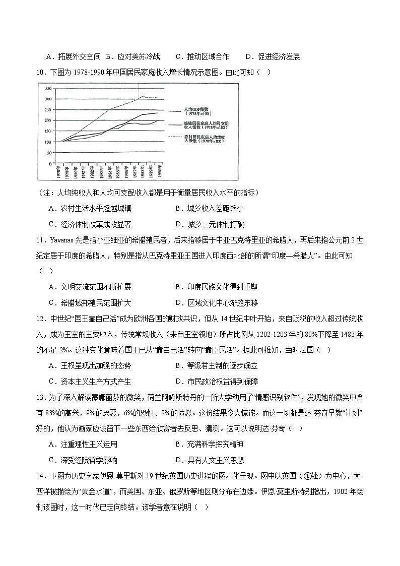 山东省泰安市肥城市2026届高三上学期开学考试历史试卷（含答案）第3页
