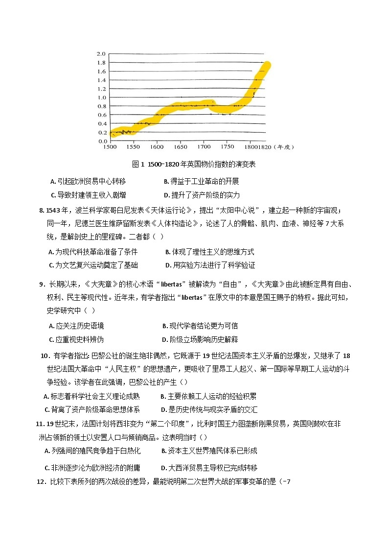 福建省永春第一中学2025-2026学年高二上学期开学考试历史试题（含答案）第2页