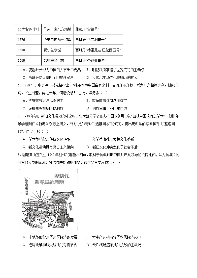 江苏省镇江市2026届高三上学期期初监测历史试卷（含答案）第2页