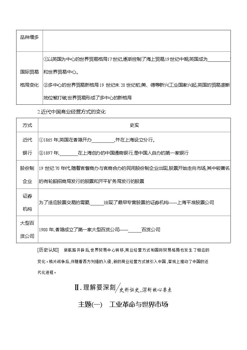 高二历史（统编版）选择性必修2导学案第8课世界市场与商业贸易（Word版附解析）第3页