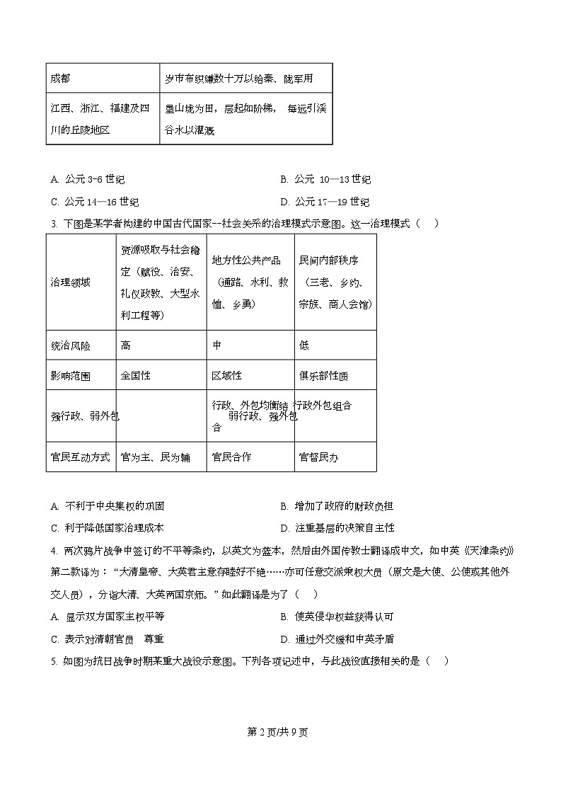 湖北省十堰市八校教联体2025-2026学年高二上学期9月月考历史试题无答案第2页