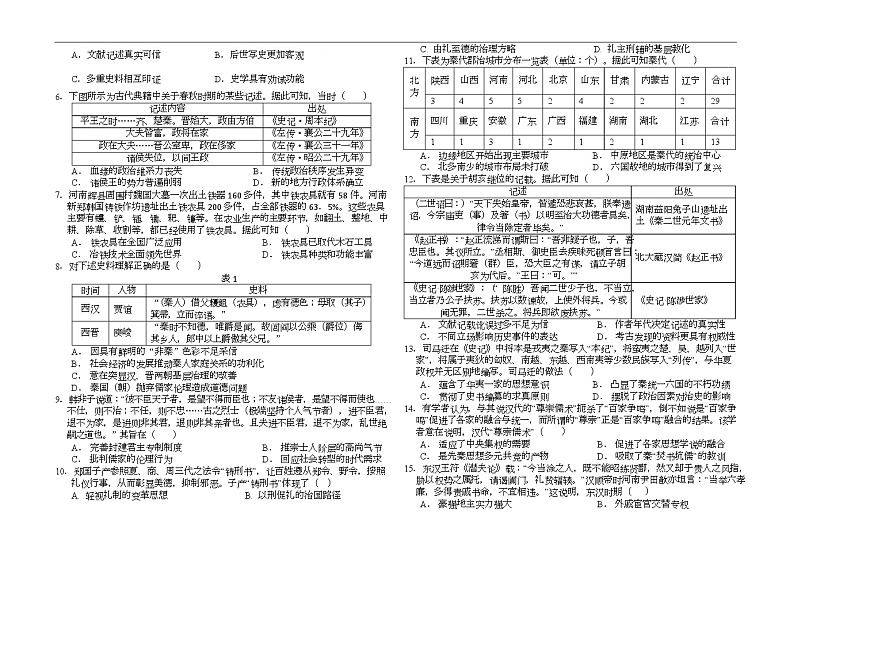 河南省顶级名校2025-2026学年高三上学期9月月考历史试卷（含答案）含答案解析第2页