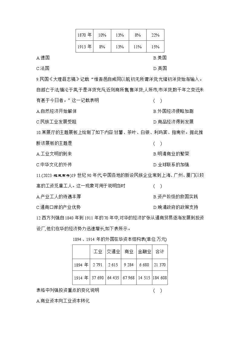高二历史（统编版）试题选择性必修2课时跟踪检测（八）世界市场与商业贸易（Word版附解析）第3页