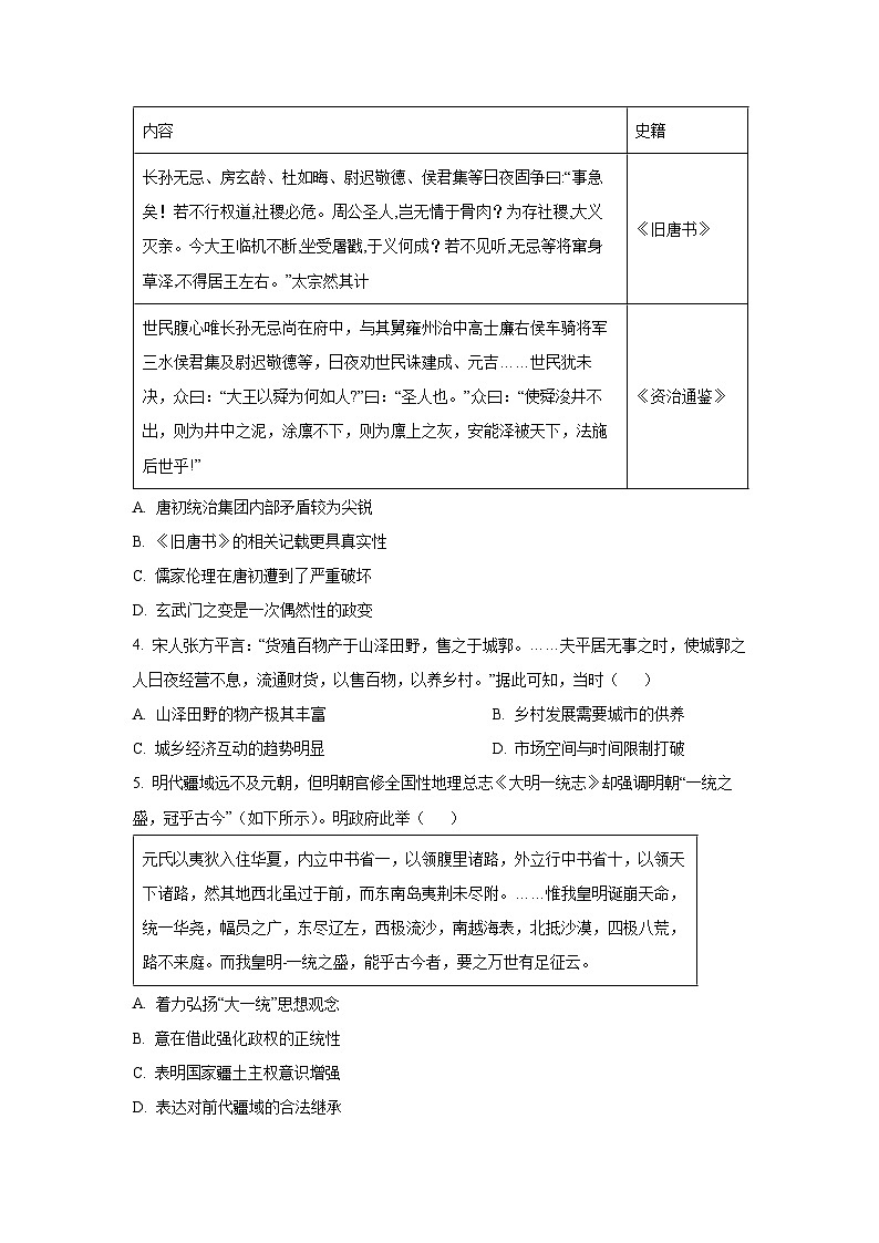 辽宁省辽西重点高中2025-2026学年高三上学期开学摸底考试历史试卷（学生版）第2页