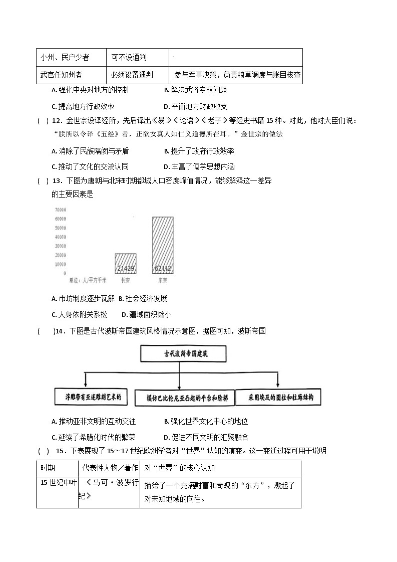 四川省纳溪中学校2025-2026学年高三上学期第二次月考历史试题（含答案）第3页