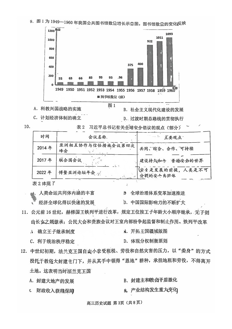 福建省泉州2025届高三下学期质量检测（三）-历史试题（含答案）第3页