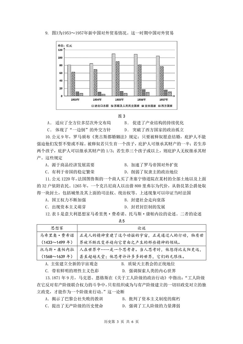 山东省烟台&德州市2025届高三下学期第一次模拟-历史试题（含答案）第3页