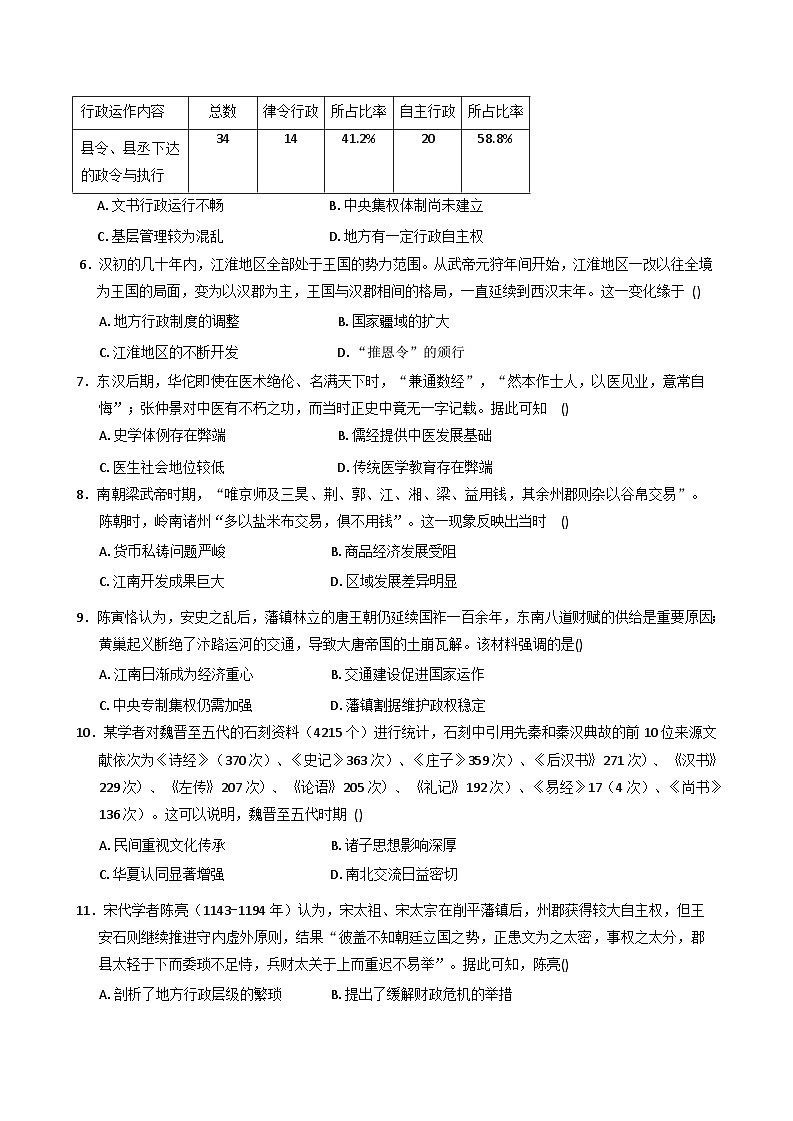 四川省眉山市彭山区第一中学2025-2026学年高三上学期10月月考历史试题（含解析）第2页