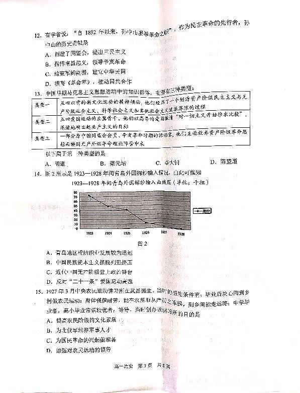 江苏省苏州市2024-2025学年高一上学期期末学业质量阳光指标调研历史试题第3页