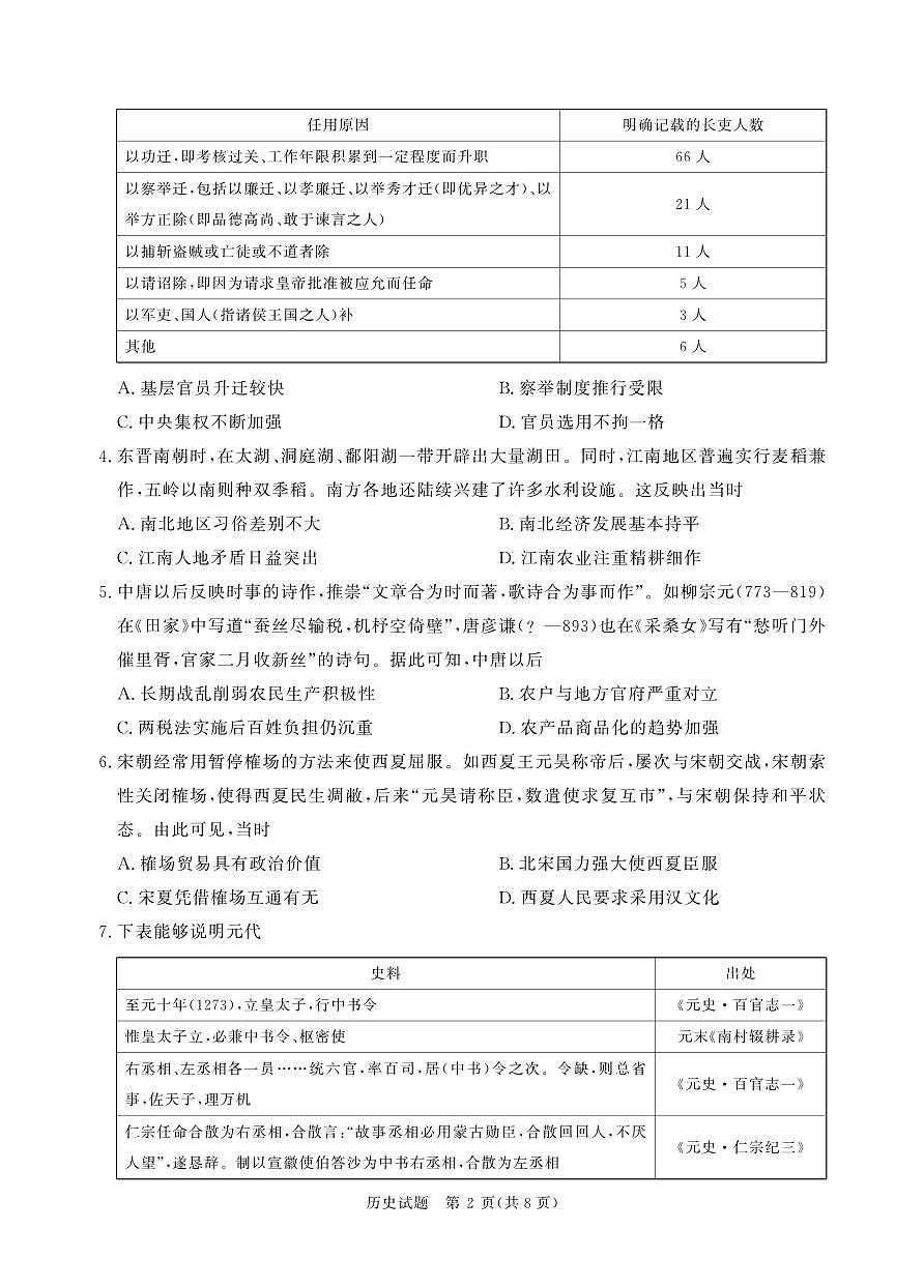青桐鸣10月高三联考历史第2页