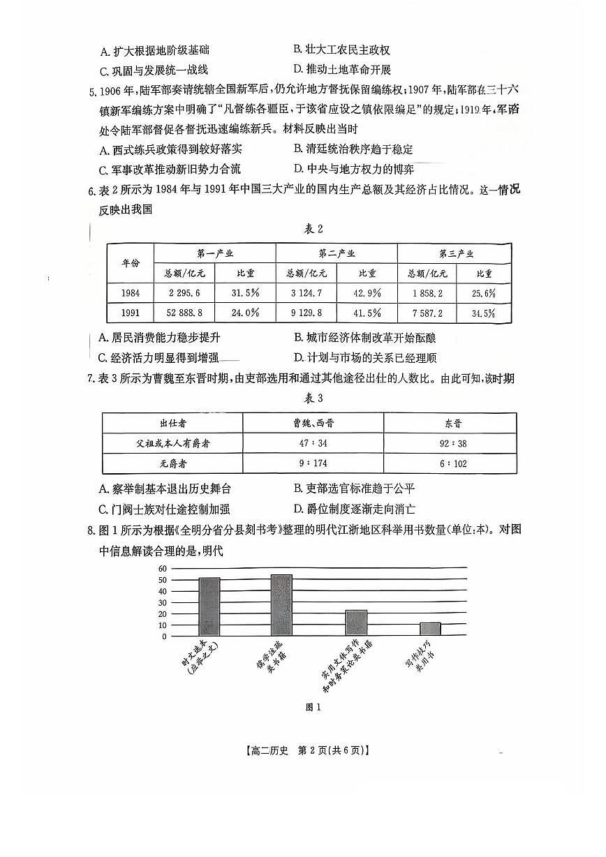 广东省2025-2026学年高二上学期10月联考历史试卷（月考）第2页