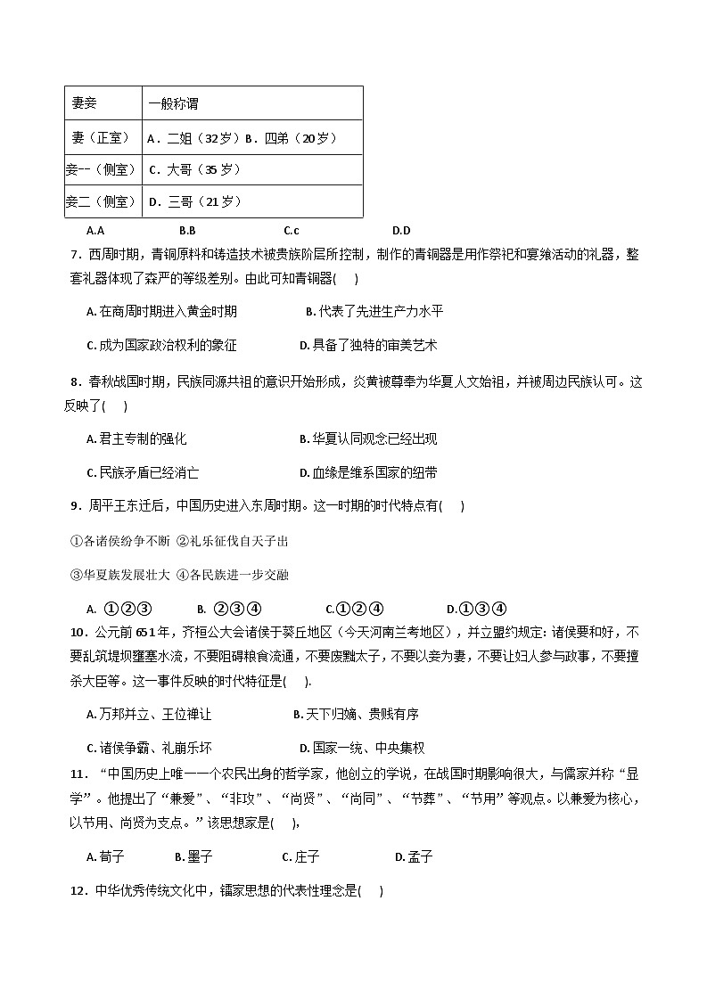 天津市第十四中学2025-2026学年高一上学期10月月考历史试卷（含答案）第2页
