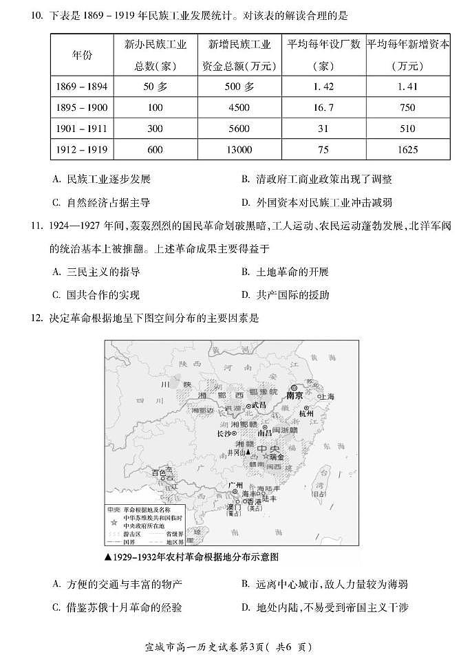 安徽省宣城市2024-2025学年高一上学期期末调研测试历史试题第3页